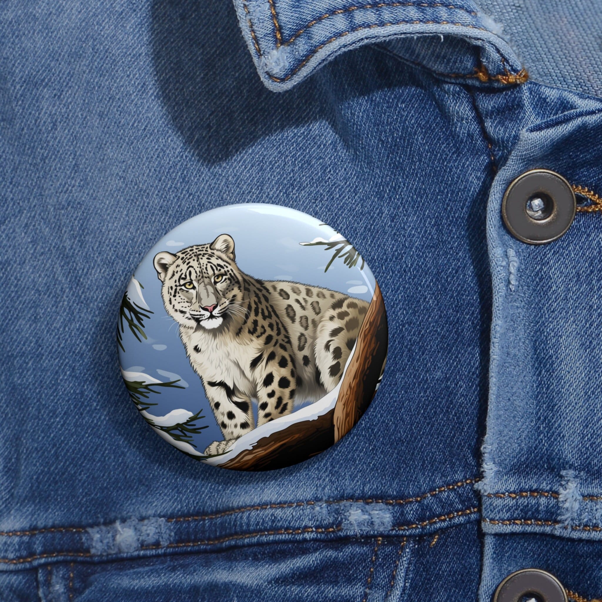 Snow Leopard Pin