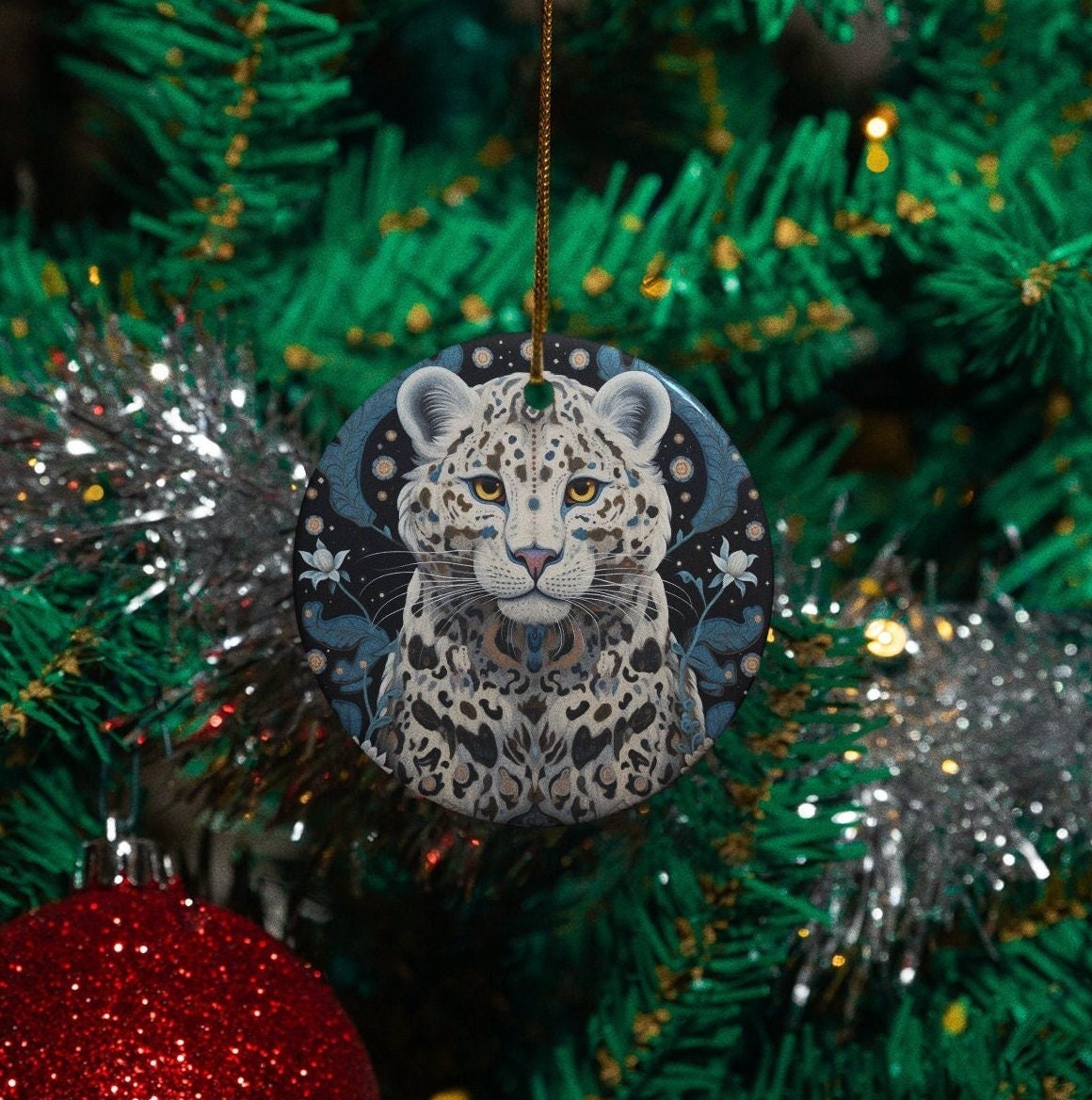 Snow Leopard Ornament