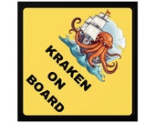 Kraken on Board Sticker Square Vinyl