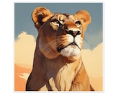 Regal Lioness Portrait Sticker