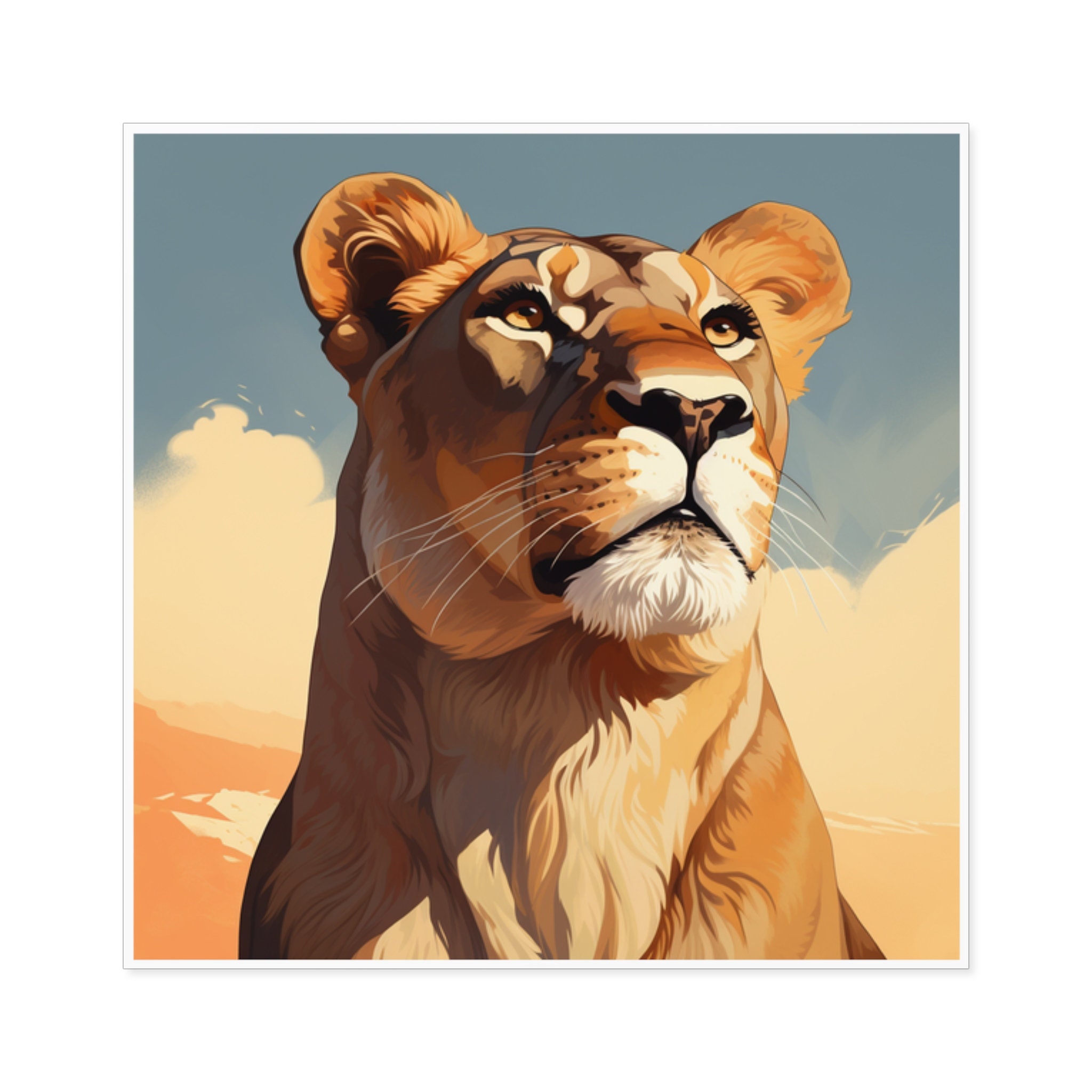 Regal Lioness Portrait Sticker