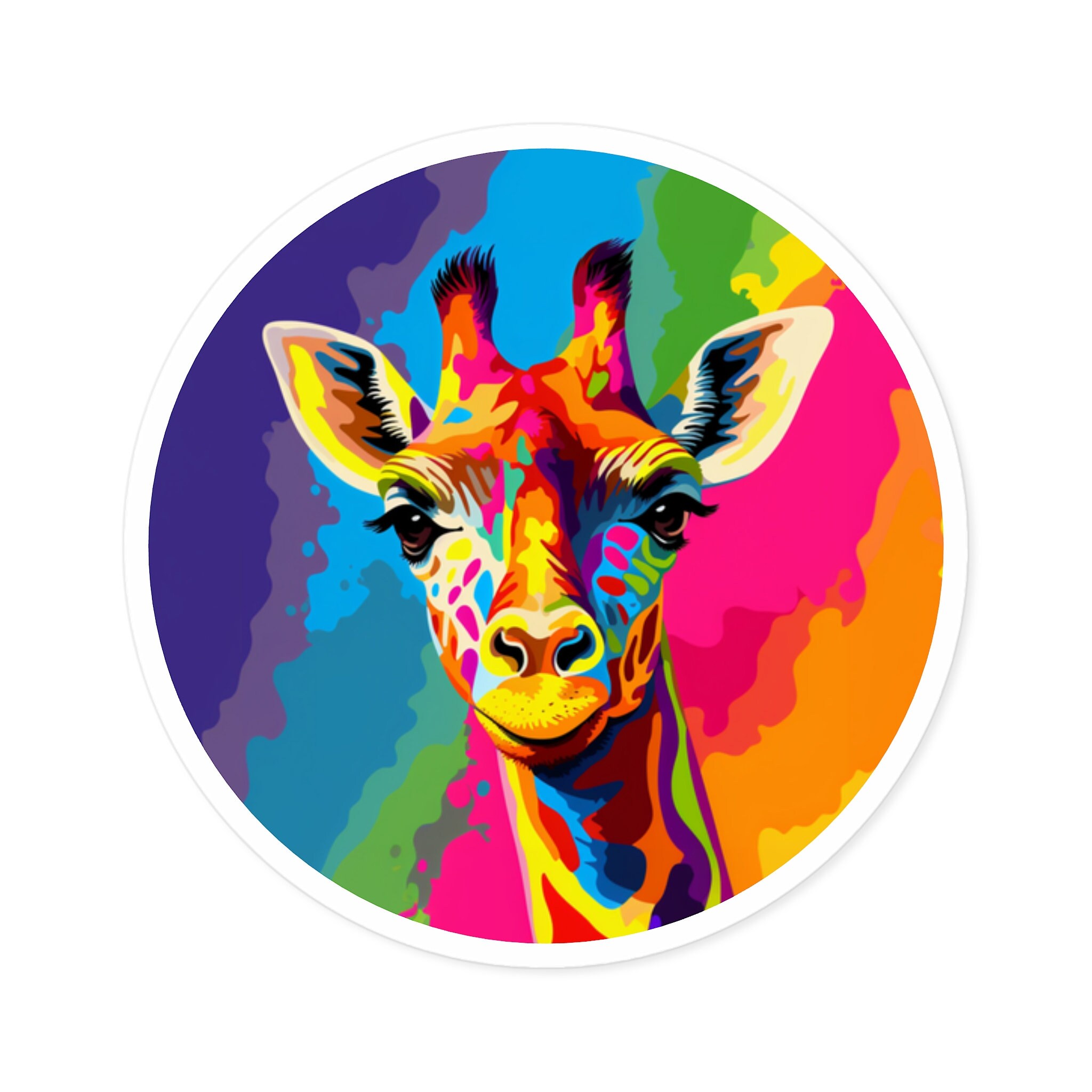 Rainbow Giraffe Sticker
