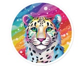 Rainbow Snow Leopard Sticker