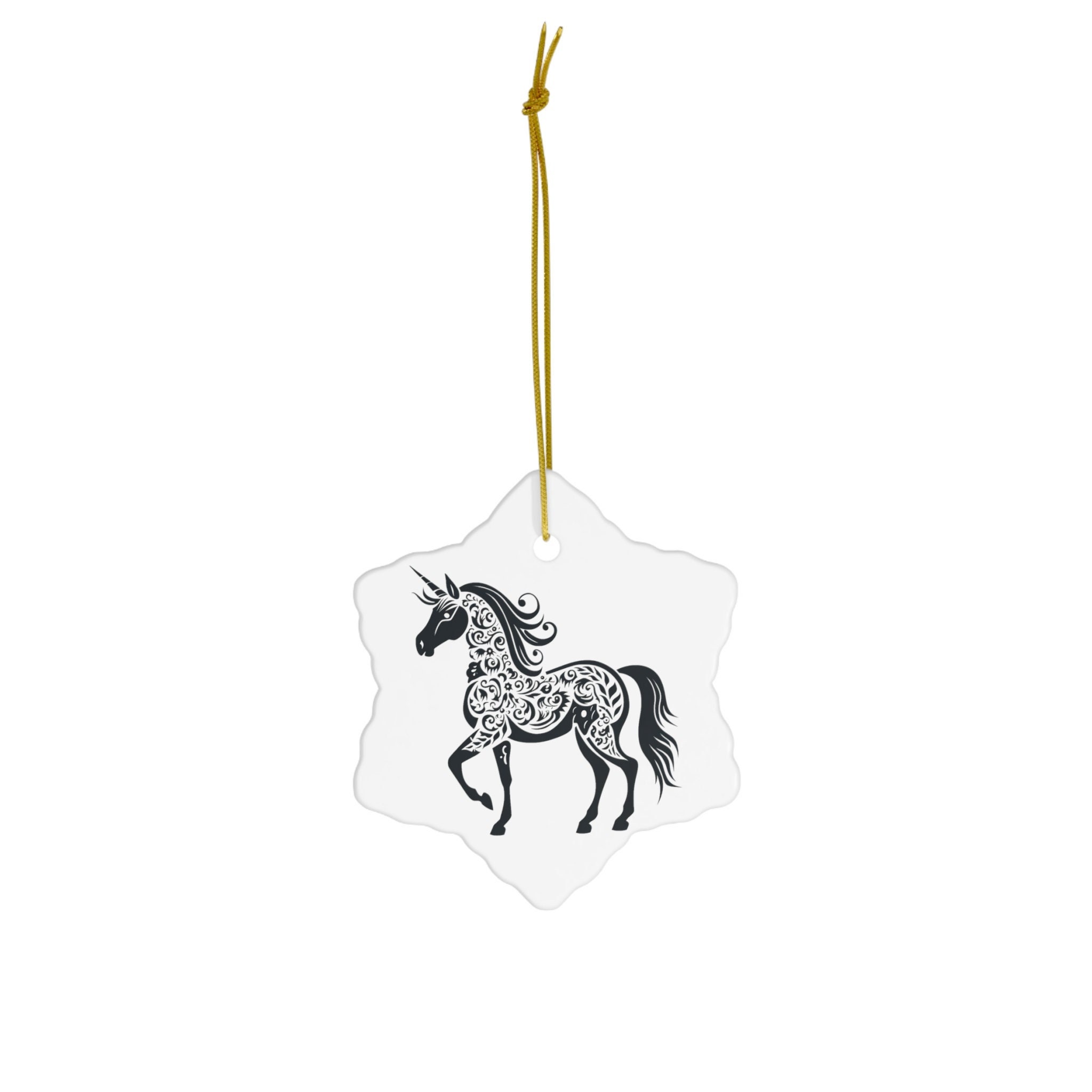Unicorn Ceramic Ornament Curly Mane