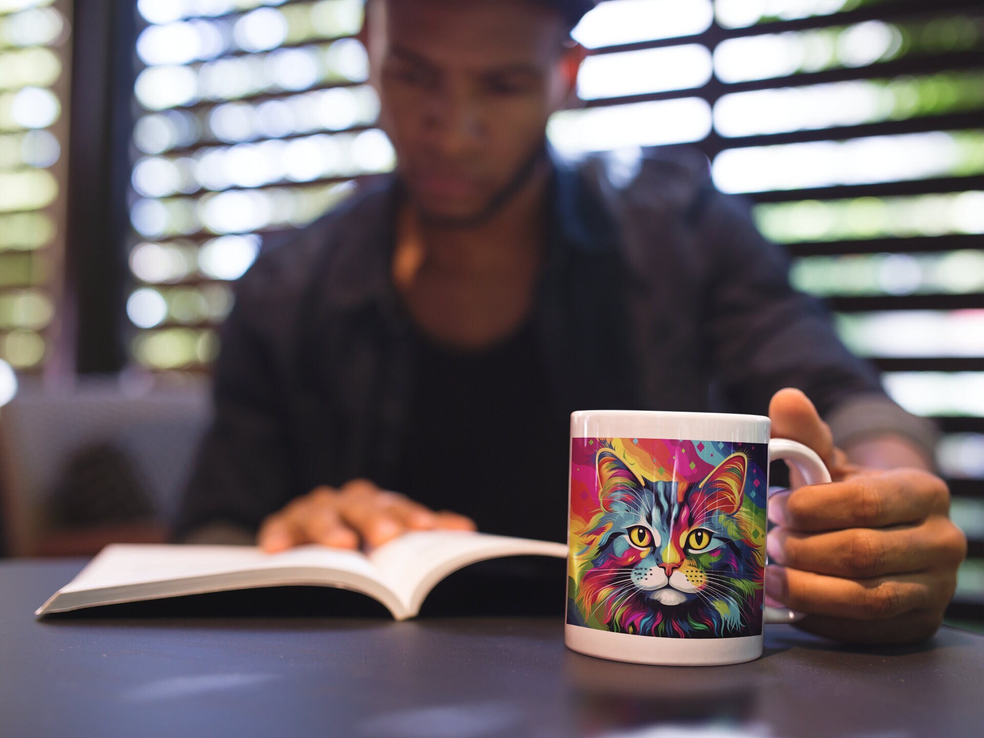 Rainbow Cat Ceramic Mug