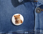 Regal Lioness Portrait Pin Buttons