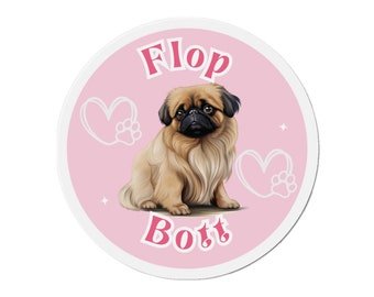 Flop Bott Magnet / Round Vinyl Indoor Outdoor Magnet / Funny Pets and Dogs