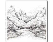 Mountain and Stream Square Magnet