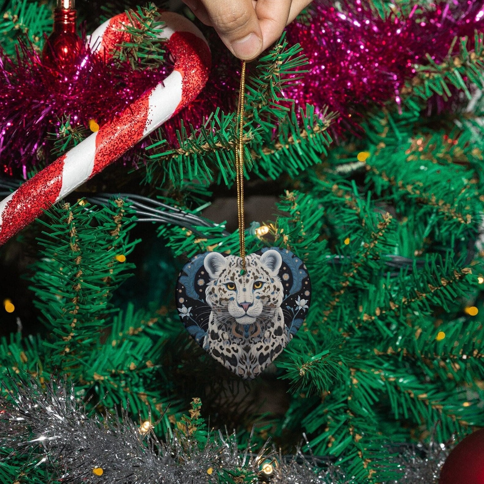 Snow Leopard Ornament