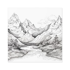 Mountain and Stream Square Sticker / Vinyl Indoor Outdoor / Nature Lover Gift image 4