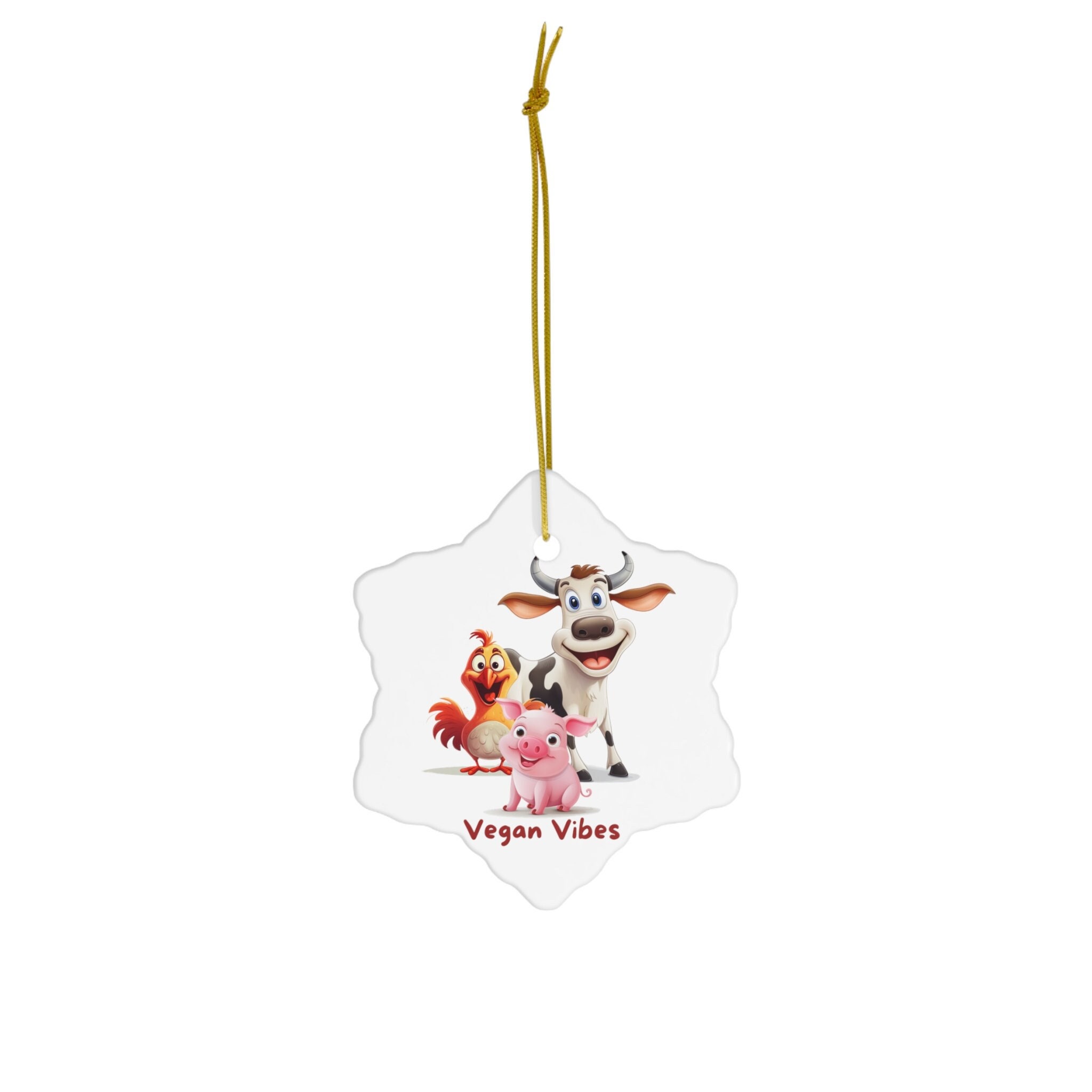 Vegan Vibes Ceramic Ornament