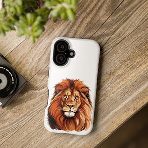 iPhone 16 Case / Regal Lion / MagSafe Tough Case / Fits Models 13, 14, 15, 16 / Gift for Animal Lover