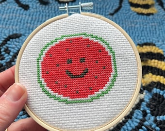 Happy Little Watermelon / Easy Cross Stitch Pattern / PDF Download