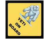 Scary Blue Yeti on Board Square Sticker