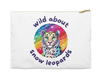 Wild About Snow Leopards Accessory Pouch / Gift for Animal Lover