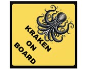 Black Kraken On Board Sticker