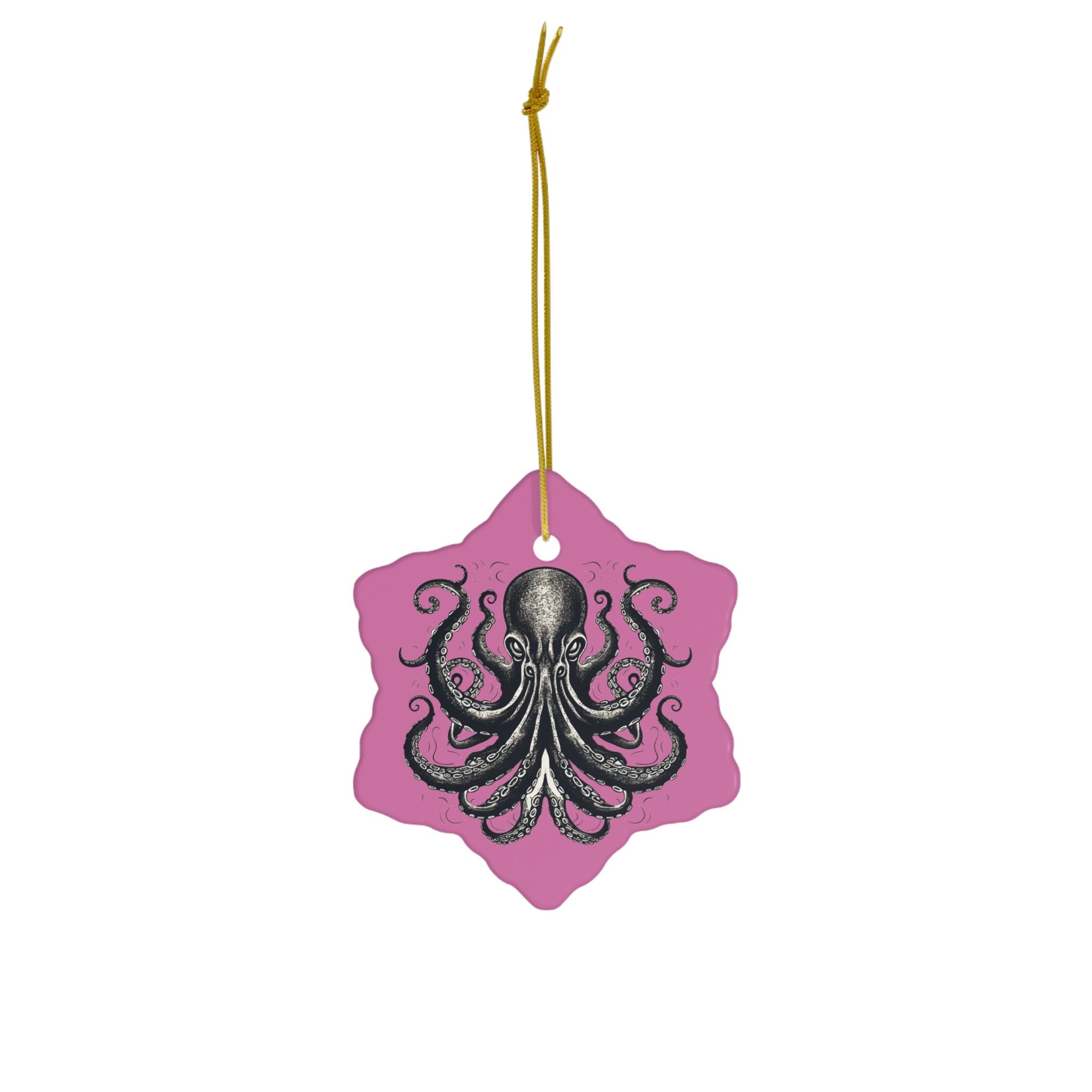 Black Kraken Ornament Purple Ceramic
