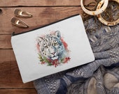 Holiday Snow Leopard Accessory Pouch