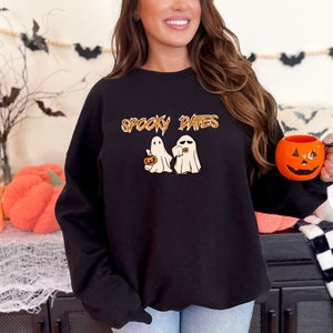 Cute Spooky Coffee Sweatshirt, Womens Ghost Sweatshirt, Spooky Season, Fall Coffee Lover Shirt, Halloween Party Shirt, Fall Graphic Shirt