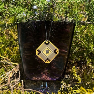 Upcycled IC Chip Ornament: 24K Gold, Ceramic CQFP, Handmade in Silicon Valley