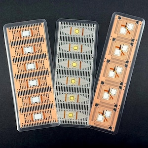 Bokmärken i koppar, guld och silver med blyram, set om 3 – Autentisk förpackningskonst för halvledare