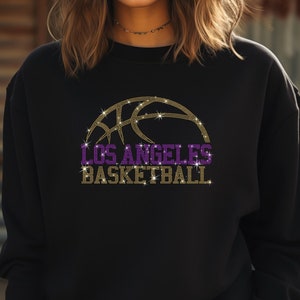 Los Angeles Rhinestone Basketball Shirt: Game Day Tee
