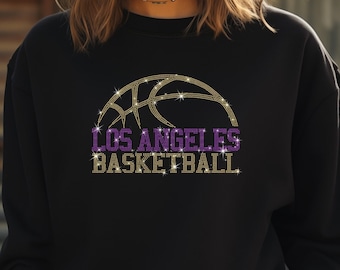 Los Angeles Rhinestone Basketball Shirt, LA Basketball Shirt, Game Day LA Basketball Shirt, LA Basketball Shirt