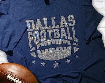 Dallas Rhinestone Football Shirt: Sparkling Game Day Tee