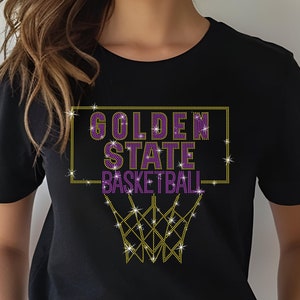Golden State Basketball Rhinestone Shirt: Retro Sports Fan Tee