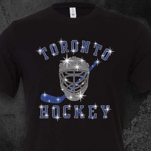 Toronto Hockey Rhinestone Shirt, Ice Hockey Tee, Hockey Mom, Custom Spirit Wear, Toronto Hockey Shirt, Ice Hockey Shirt