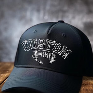 Personalized Rhinestone Football Hat: Custom Snapback Cap
