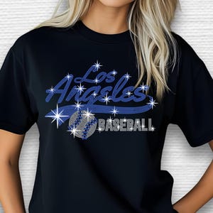 Los Angeles Rhinestone Baseball Shirt, Baseball Teams Favorite Sweatshirt, Sports Unisex Soft style Fan Shirt, Best Game Day Gift