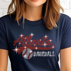 Atlanta Baseball Rhinestone Shirt: Softball Fan Unisex Apparel