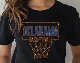 Oklahoma Basketball Rhinestone Shirt, Basketball Fan Gift, Basketball Retro Shirt, Game Day Outfit, Unique Design Christmas Gift for Him