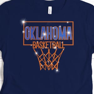Camiseta de baloncesto de Oklahoma con diamantes de imitación: camiseta retro para el día del partido