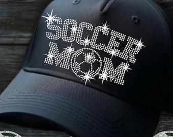 Cappello da mamma calciatrice con strass: cappellino snapback con visiera piatta