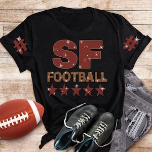 San Francisco Rhinestone Shirt, Football Fan Gift, Football Season Shirt, Football Lovers Tee, Sunday GameDay Funday, Tailgate Shirt for Her