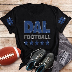 Dallas Rhinestone Football Shirt: Retro Game Day Bling