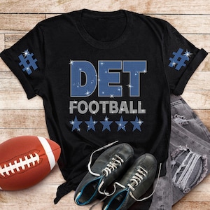 Detroit Rhinestone Shirt, Detroit Team Game Day Shirt, Detroit Fan Gift, Football  Cotton Tailgates Tee, Shirt For Game day Sporting Events