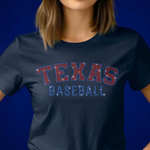 Texas baseballshirt met strassteentjes: vintage stijl comfort kleuren sweater