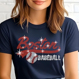 Boston Baseball Rhinestone Hooded Sweatshirt: Matchday Shirt