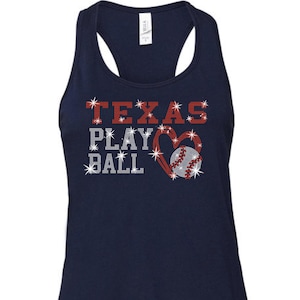 Texas strass-honkbalshirt: Game Day-outfit, uniseks volwassene