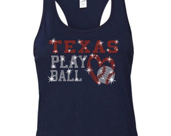 Texas Baseball Rhinestone  Shirt: Game Day Outfit
