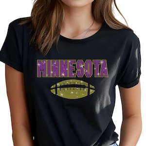 Minnesota Rhinestone Football Shirt: Game Day Sparkle