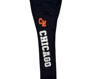 Chicago Rhinestone Football Leggings: Game Day Activewear