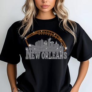 New Orleans Rhinestone Shirt, Sunday Football Shirt, New Orleans Sweatshirt, Football Fan Shirt, Saints Hoodie, Gift for Men or Women