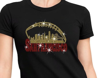 San Francisco Rhinestone Football Shirt: Game Day Fan Tee