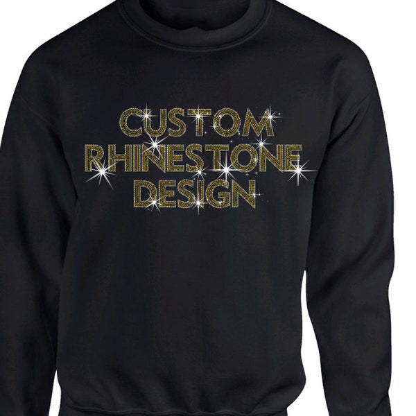 Custom Design Rhinestone Bling Bling sweatshirt