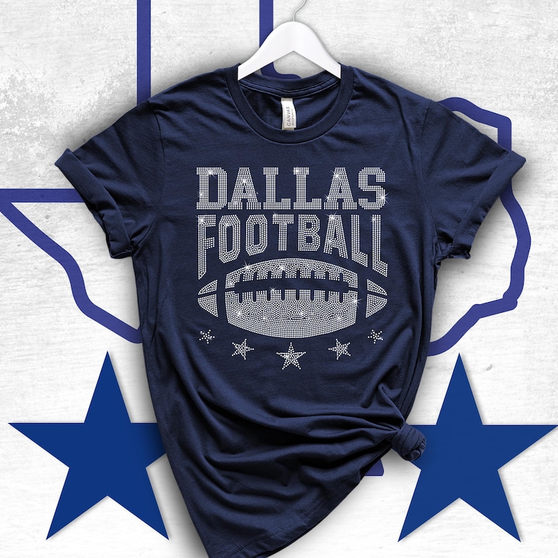 Dallas Rhinestone Shirt, Dallas Shirt, Super Bowl Shirt, Sunday  Dallas Football Shirt, Cowboys Football Shirt, Women Cowboys Shirt, Women Dallas Shirt, Custom Back