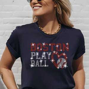 Rhinestone Boston Baseball Hooded Sweatshirt: Matchday Tee